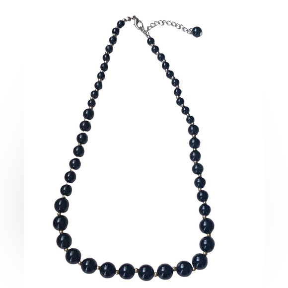 Vintage Black Beaded Necklace Business Career Women’s Jewelry - Picture 4 of 7